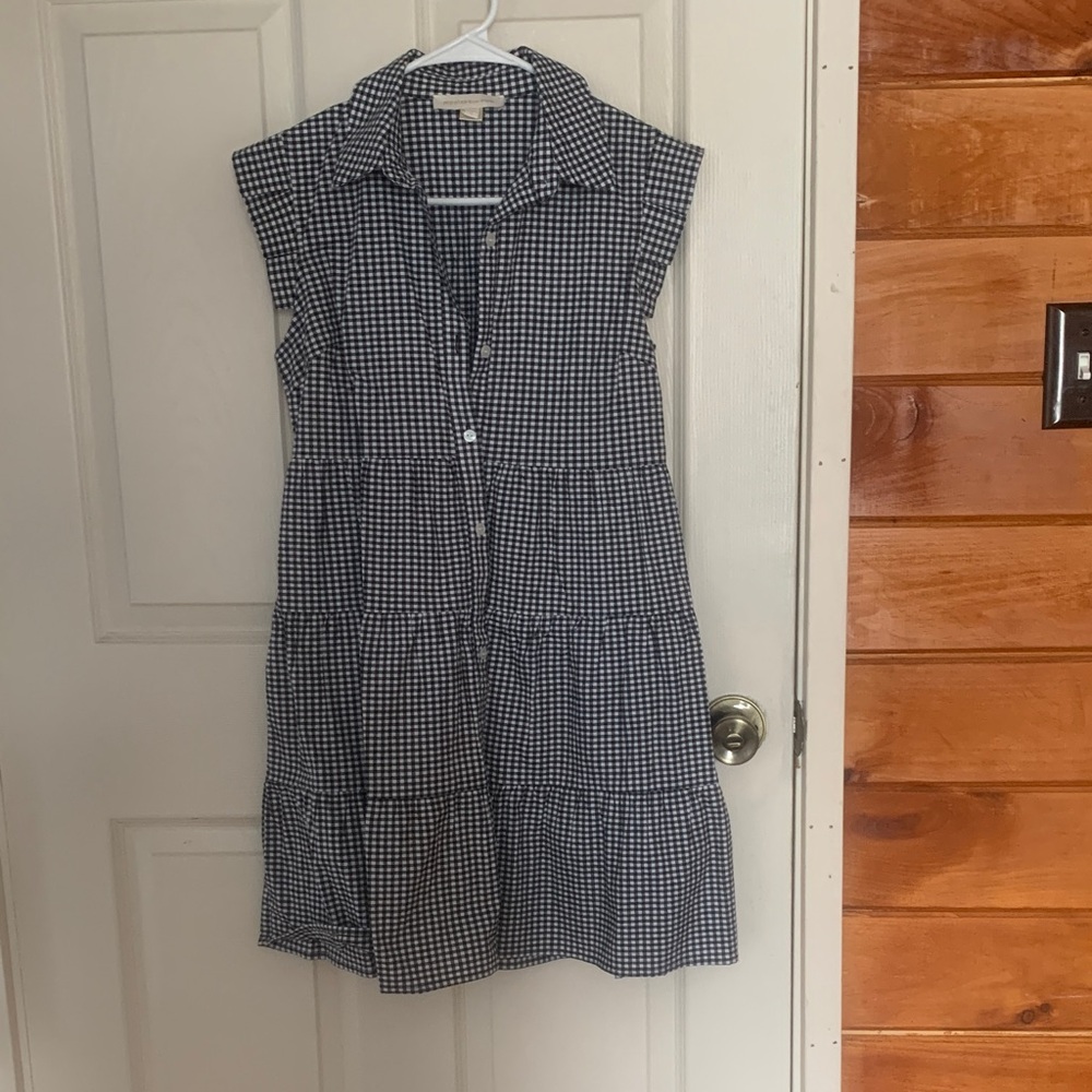 Monteau Black and White Checkered Midi Dress